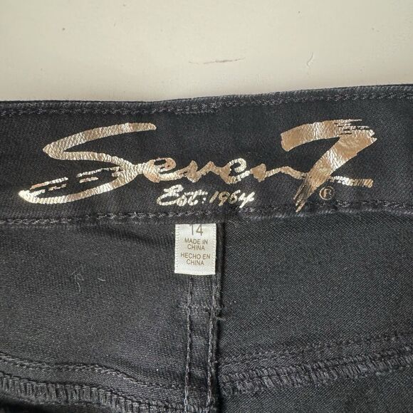 Seven 7 Jeans Shorts Womens 14 Black Weekend Short High Rise Dark Wash Denim - Picture 3 of 12